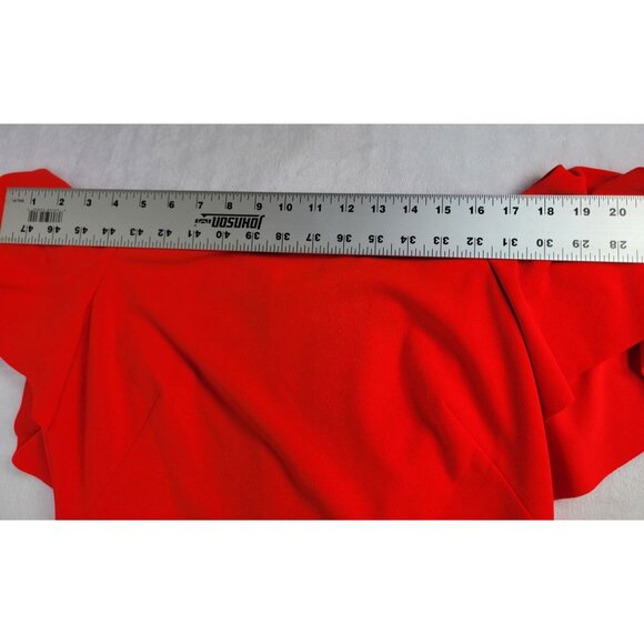 Lauren Ralph Lauren Womens Red Flutter-Sleeve Sheath Dress Size 8 Stretch New - Picture 6 of 9